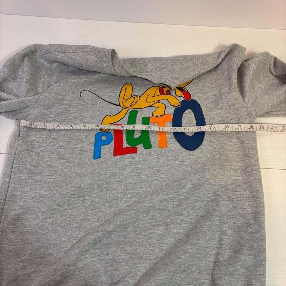 Disney Parks Gray Crewneck Sweater with Colorful Pluto Graphic Size Large C0049 - Picture 5 of 6
